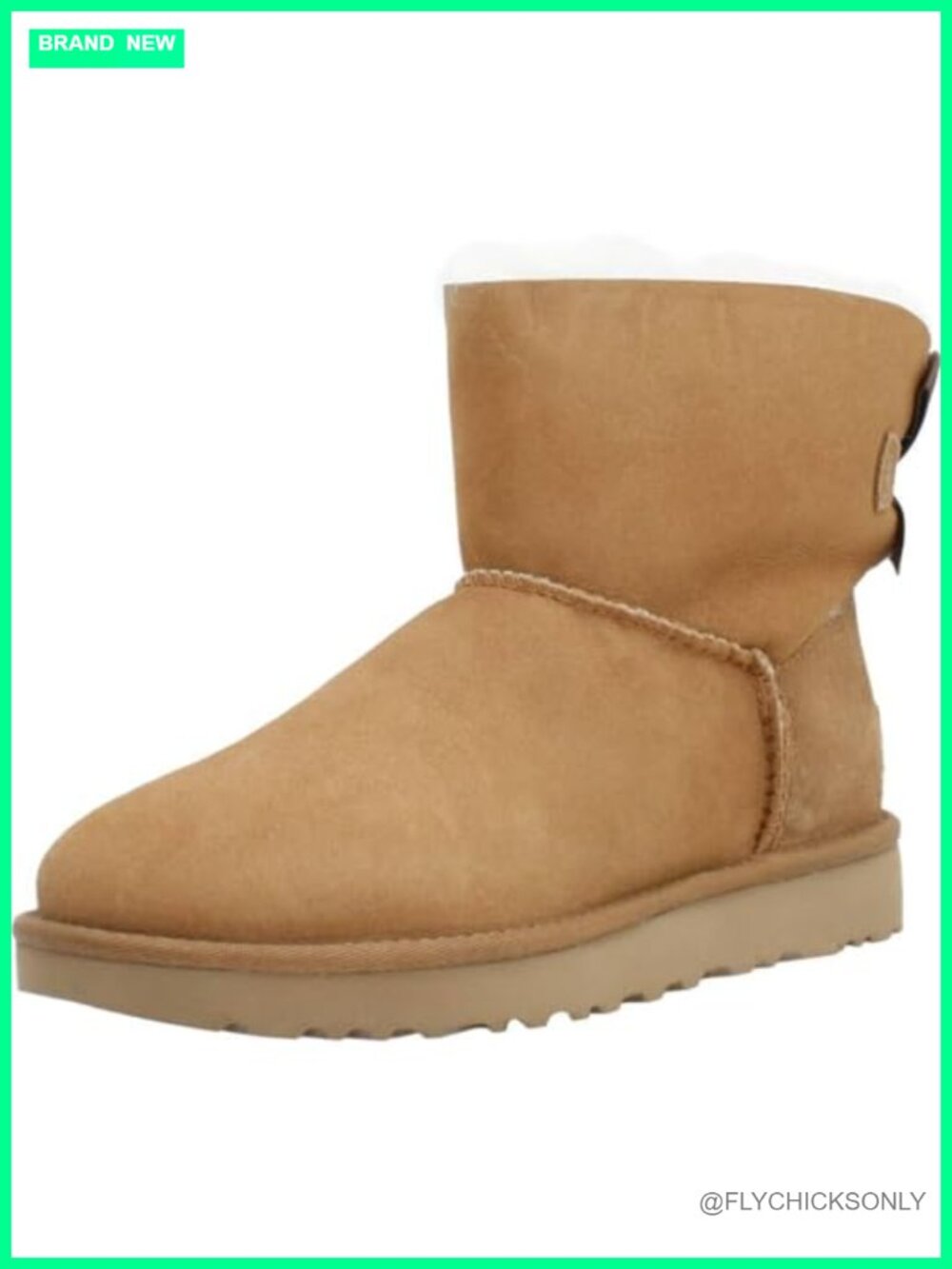 UGG Mini Bailey Bow II Sheepskin Ankle Boots Leather Water Resistant